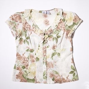 Womens Caribbean Joe Petite Ruffled Blouse
